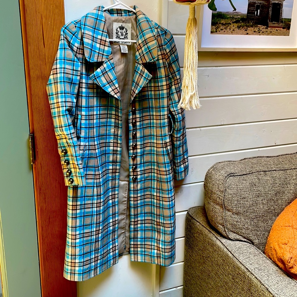 Cute, blue/plaid Pea coat!!